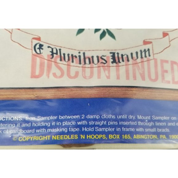 Needles Point Art American Eagle 117 Printed Belgian Linen Only E Pluribus Unum - Picture 8 of 9